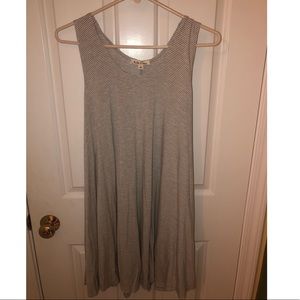 Gray and White Striped Dress